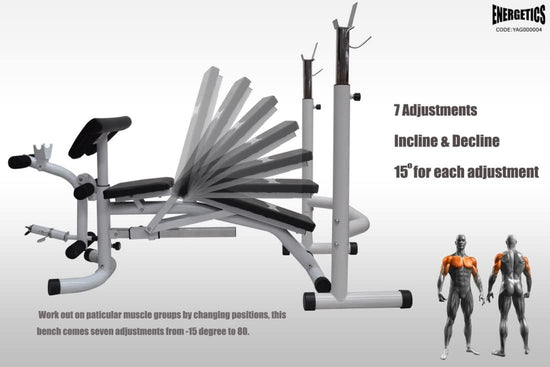 Commercial Grade Multi Station Home Gym Weights Bench Press - Fully Adjustable