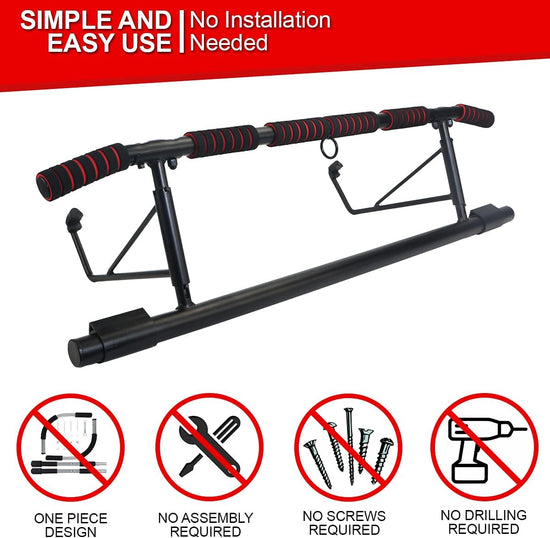 [2023 Upgrade] Multi-Grip Pull up Bar for Doorway, Portable Pullup Chin up Bar Home, No Screws, Multifunctional Dip Bar Fitness, Door Exercise Equipment Body Gym System Trainer