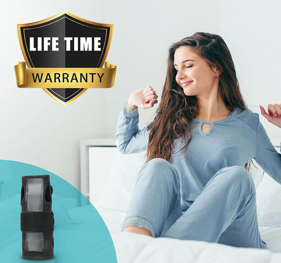 Wrist Splint for Carpal-Tunnel Syndrome, Adjustable Compression Wrist Brace for Right and Left Hand, Pain Relief for Arthritis, Tendonitis, Sprains