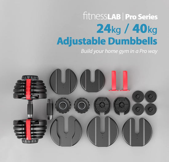 40Kg Dumbbell Set Weight Adjustable Dial Dumbbell Weight Plates Home Gym Exercise Fitness Equipment Weight Lifting Toning Workout
