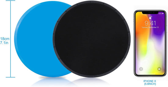 Gliding Discs Core Sliders Exercise Sliders 4 Pack Dual Sided Gliding Slider for Carpet or Hard Floors Core Fitness Ultimate Core Training Gym and Full Body Workout'S at Home or Travel Black & Blue