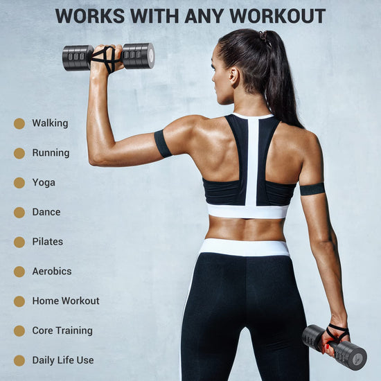 Adjustable Dumbbells Hand Weights Set:  4 in 1 Weight Adjustment Each 2Lb 3Lb 4Lb 5Lb Free Weights Fast Adjust Dumbbell Weight Set of 2 for Women Men Home Gym Workout Strength Training