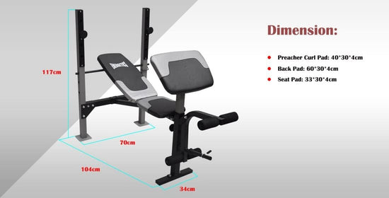 Multi-Function Adjustable Weight Bench Press - Fitness Exercise Bench Home Gym