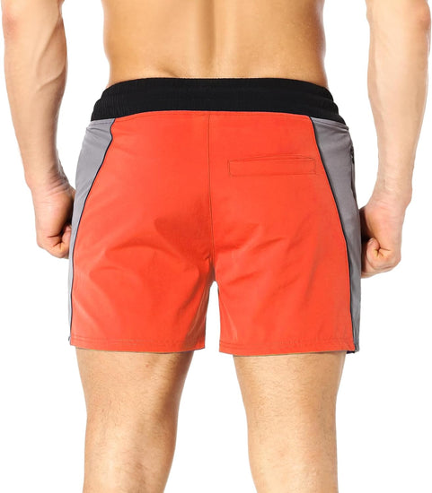 Men'S Gym Sport Shorts, Lightweight Workout Fitness Running Shorts 5" Quick Dry Exercise Bodybuilding Shorts Zip Pocket