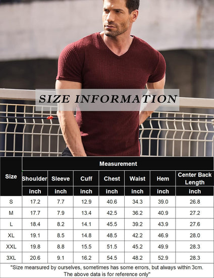 Men'S Muscle T Shirts Stretch Short Sleeve V Neck Bodybuilding Workout Tee Shirts