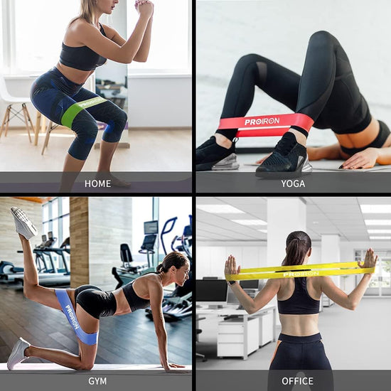 Resistance Loop Bands, Exercise Bands Set of 5 Rubber Latex Anti-Slip Resistance Band with 5 Different Resistance Levels for Workout, Stretching, Physical Therapy, Yoga and Home Fitness with Carrying Bag