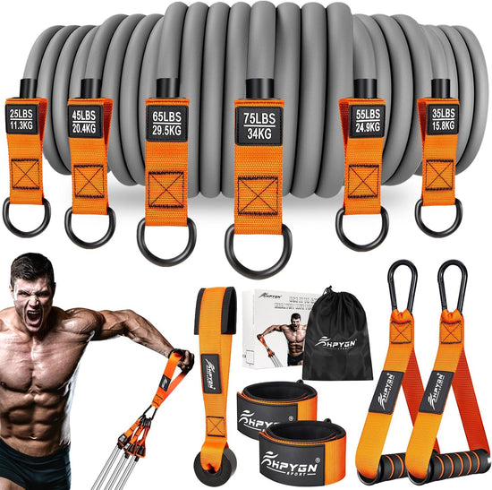 Heavy Resistance Bands 300Lbs, Weight Bands for Exercise with Handles, Door Anchor, Carry Bag, Workout Bands for Men, Physical Therapy, Muscle Training, Strength, Slim, Yoga, Home Gym Equipment