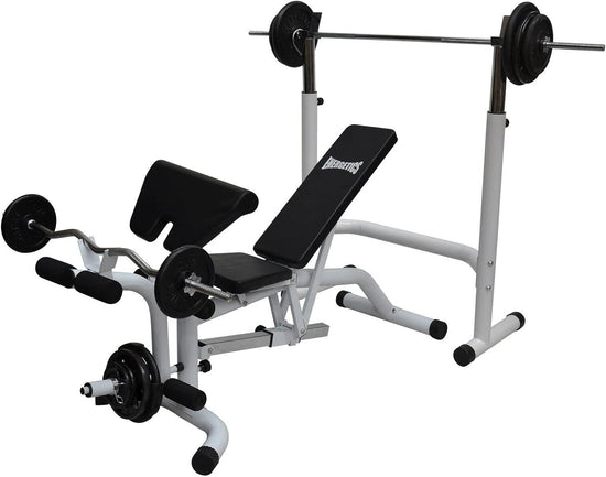 Commercial Grade Multi Station Home Gym Weights Bench Press - Fully Adjustable