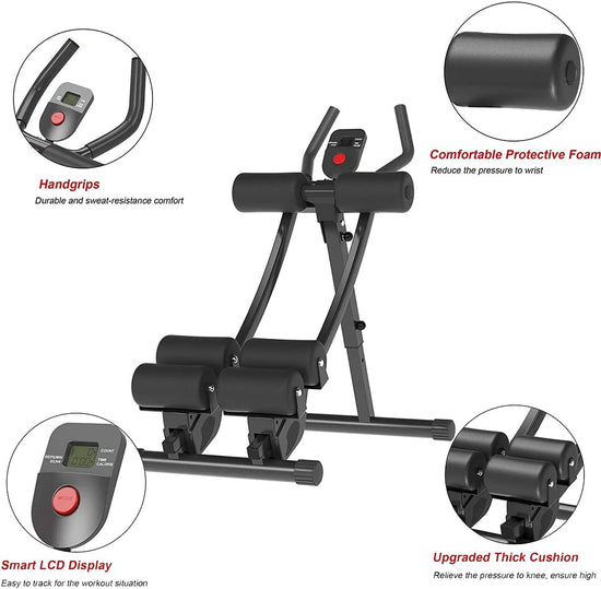 Ab Machine Multi-Functional Exercise Equipment for Home Gym, Height Adjustable Abs Workout Equipment
