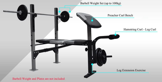 Multi-Function Adjustable Weight Bench Press - Fitness Exercise Bench Home Gym