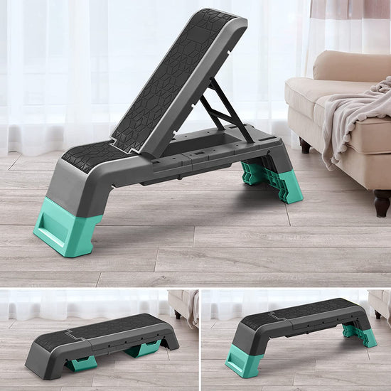 Multifunctional Aerobic Deck with Cord Workout Platform Adjustable Dumbbell Bench Weight Bench Professional Fitness Equipment for Home Gym