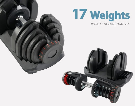 40Kg Dumbbell Set Weight Adjustable Dial Dumbbell Weight Plates Home Gym Exercise Fitness Equipment Weight Lifting Toning Workout