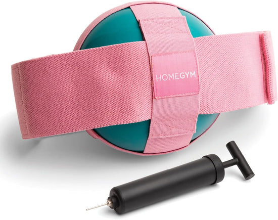 Exercise Thigh Toner with Adjustable 3Lb Rubber Workout Ball , Includes Air Pump - Pink