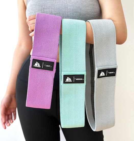 METEOR Non-Slip Resistance Bands Set - Fabric Booty Bands for Exercise & Fitness - Durable Hip and Squat Bands with Varying Resistance Levels for Strength Training