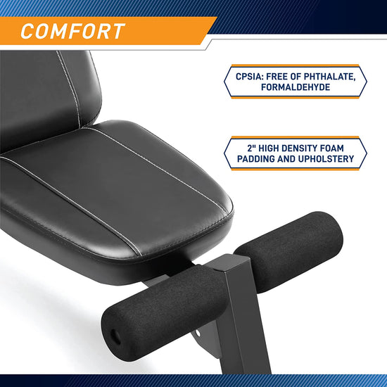 Multi-Position Workout Utility Bench for Home Gym Weightlifting and Strength Training SB-10115, Black