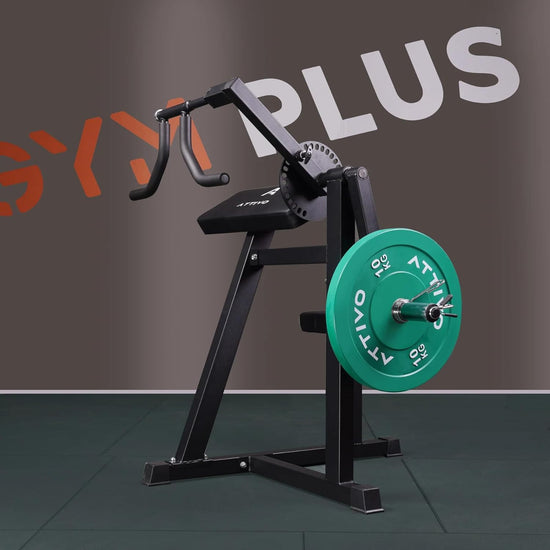 ATTIVO Adjustable Preacher Curl Weight Bench Arm Machine - Bicep Tricep Press Extension - Plate Loaded Exercise Equipment for Home Gym Workout Station