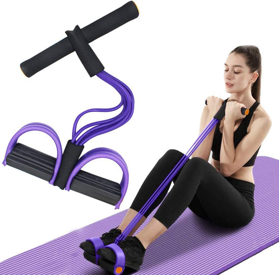 Multifunction Tension Rope, 6-Tube Elastic Yoga Pedal Puller Resistance Band, Natural Latex Tension Rope Fitness, for Abdomen/Waist/Arm/Leg Stretching Slimming Training