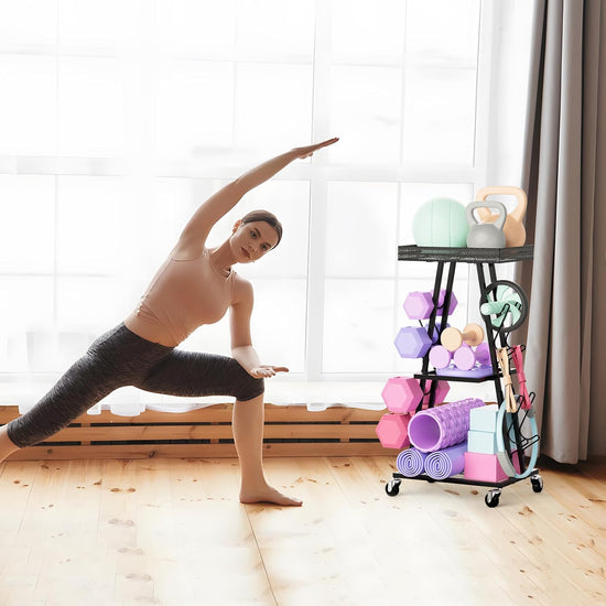 Dumbbell Rack, Weight Rack for Dumbbells, Compact A-Frame Home Gym Space Saver, Home Gym Storage Rack for Yoga Mat Kettlebells and Strength Training Equipment, Weight Storage Holder Rack For