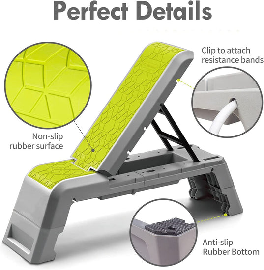 Multifunctional Aerobic Deck with Cord Workout Platform Adjustable Dumbbell Bench Weight Bench Professional Fitness Equipment for Home Gym