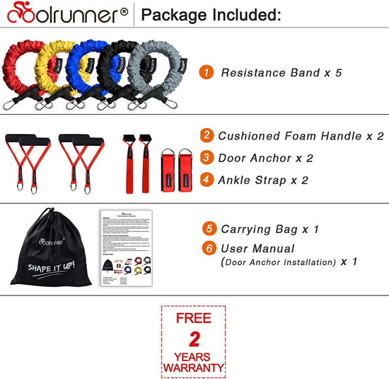Resistance Bands Set, 13 PCS Workout Bands, 20Lbs to 40Lbs Resistance Tubes with Nylon Sleeve, Men Elastic Exercise Bands with Handle Door Anchor Ankle Strap - Stackable up to 150Lbs