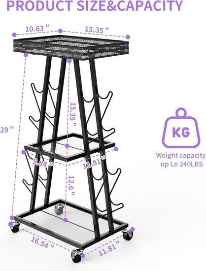 Dumbbell Rack, Weight Rack for Dumbbells, Compact A-Frame Home Gym Space Saver, Home Gym Storage Rack for Yoga Mat Kettlebells and Strength Training Equipment, Weight Storage Holder Rack For