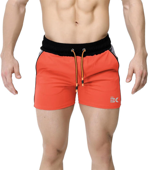Men'S Gym Sport Shorts, Lightweight Workout Fitness Running Shorts 5" Quick Dry Exercise Bodybuilding Shorts Zip Pocket