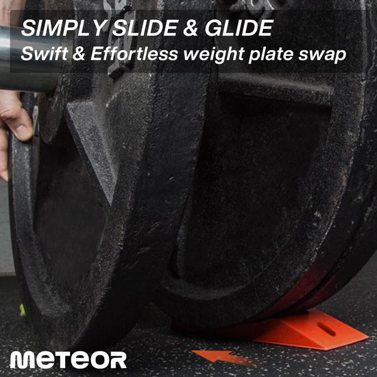 Meteor Deadlift Silicone Wedge (1 Pair) - Non-Slip Deadlift Pad, Barbell Pad, a Barbell Jack Alternative for Safe Loading/Unloading - Essential for Weightlifting, Crossfit & Home Gym