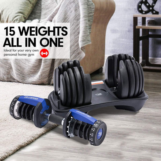 1X  24KG  Adjustable Home Gym Dumbbell - Blue