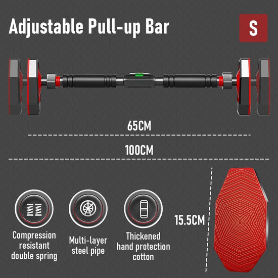 Pull up Bar for Doorway, Door Frame Pull up Bar No Screw Adjustable Width Portable Chin up Bar for Home Gym Upper Body Workout Exercise Fitness Bar