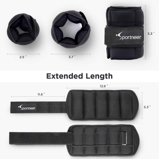 Adjustable Ankle Weights,  1 Pair 1.6 Kg, 3.2 Kg Weights Wrist Arm Leg Weight Straps for Fitness Walking Jogging Workout| 3.5 Lb per Ankle, 7 Lb per Pair