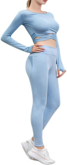 Workout Sets for Women 5 Piece Yoga Exercise Gym Outfits Sport Running Athletic Clothing Set Tracksuits Activewear