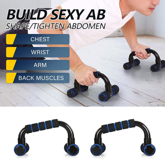 7-In-1 AB Wheel Roller Kit with Push up Brackets Skipping Rope Hand Wrist Developer and Knee Pad for Home Workout - Portable Home Fitness Equipment Push-Up Gripper Ab Roller for Men Abdominal Exerciser GYM