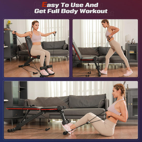Adjustable Weight Bench, Utility Gym Bench for Full Body Workout, Multi-Purpose Foldable Incline Decline Benchs - 2019 Version