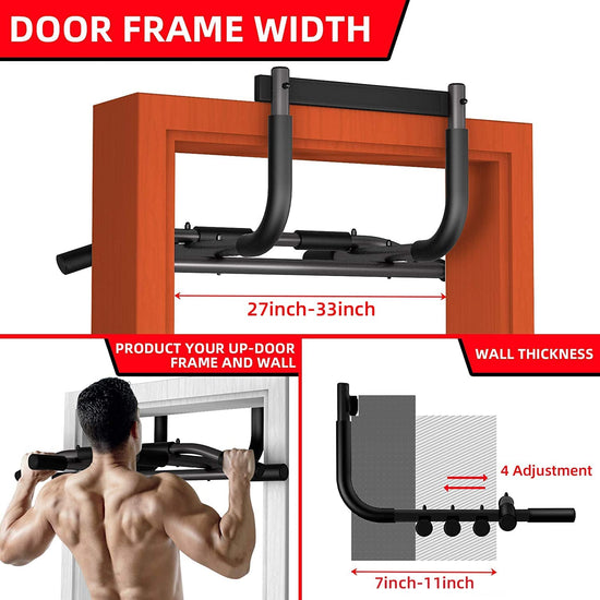 Multi Grip Pull up Bar for Doorway，Chin up Bar Heavy Duty Doorway Trainer for Home Gym Exercise Equipment，Pullup Bar Fits Most Door Ways