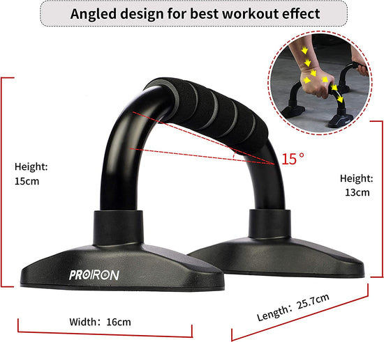 Push up Bar Stands, Push up Handles with Non Slip Foam Grip for Chest Press, Home Gym Fitness Exercise, Strength Training (1 Pair Black)
