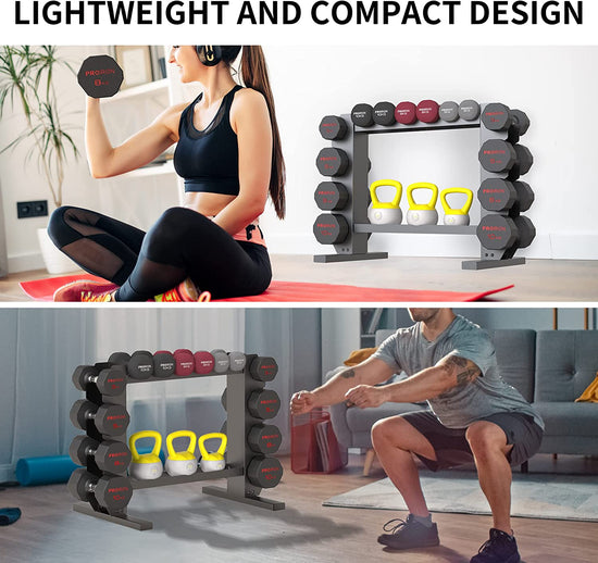Heavy Duty Dumbbell Rack, Weight Rack for Dumbbells Kettlebells Home Gym Storage, Multi-Layer Weights Stand Holder (Rack Only)