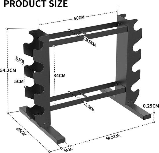 Heavy Duty Dumbbell Rack, Weight Rack for Dumbbells Kettlebells Home Gym Storage, Multi-Layer Weights Stand Holder (Rack Only)
