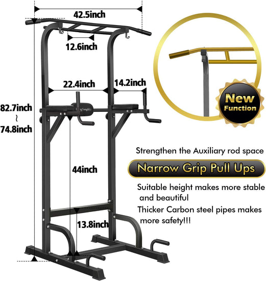 Power Tower Workout Pull up & Dip Station Adjustable Multi-Function Home Gym Fitness Equipment
