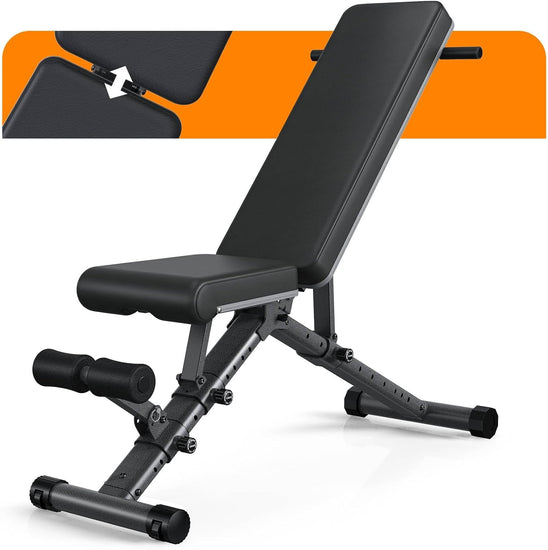 KURONO 90° Adjustable Weight Bench Workout Bench, 800 LB Heavy Duty Incline Decline Bench for Home Gym, Easy Assembly Foldable Training Lifting Bench, Ultra Short Gap 2024 New Version