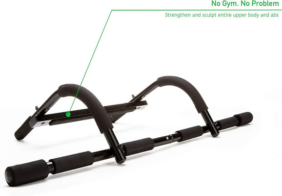 Multi-Grip Chin-Up/Pull-Up Bar Full Body Trainer Doorway Heavy-Duty Multi-Purpose Workout Bar for Home Gym, Perfect for Pushups, Pullups and More, Black