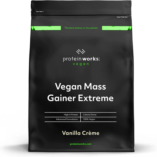 Protein Works - Vegan Mass Gainer Extreme | High Calorie Protein Powder | Weight Gainer | Vitamins & Minerals | Vanilla Crème | 1 Kg