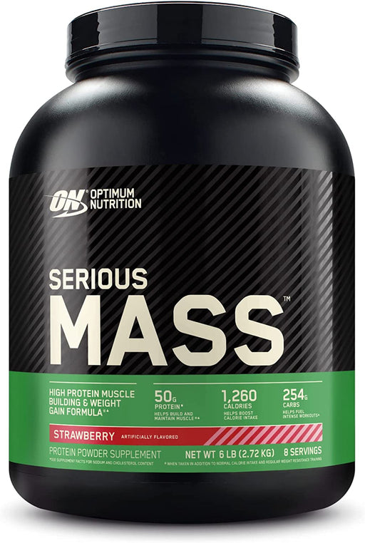 Serious Mass Gainer Protein Powder, Strawberry, 6 Pound